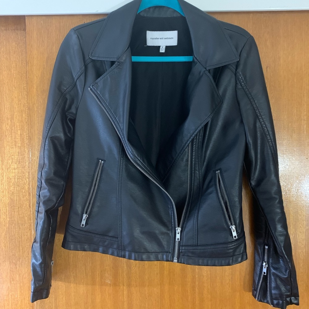 Black leather jacket